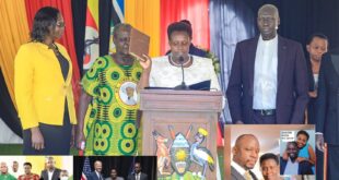More eyebrows were raised on Monday Abeine missed the swearing-in ceremony for newly appointed ministers including his wife as VP at State House Entebbe