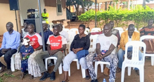 Some of the returnees attend a welcome ceremony at the Office of the Prime Minister rehabilitation center in Gulu City