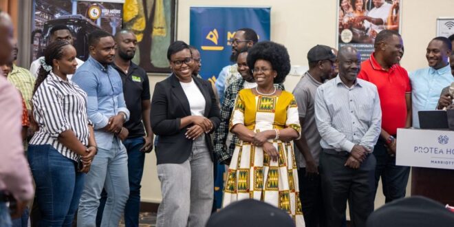 The delgates shared a light moment after the dedication prayers led by Pr. Deogratius Musoke