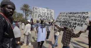 Anti-LGBTQ protest in Senegal. (File photo)