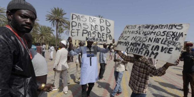Anti-LGBTQ protest in Senegal. (File photo)