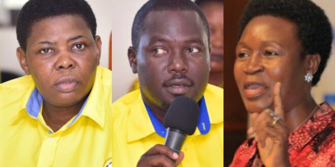 (L-R) NRM Deputy SG Rose Namayanja, Richard Todwong (SG) and Rosemary Seninde Party Director of Mobilisation, Training and Cadre Development