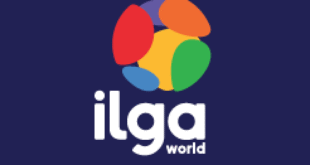 Logo of ILGA, the International Lesbian, Gay, Bisexual, Trans and Intersex Association.