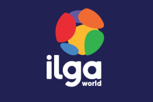 Logo of ILGA, the International Lesbian, Gay, Bisexual, Trans and Intersex Association.