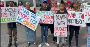 Activists opposed to budget cuts gather ahead of Godongwanas speech