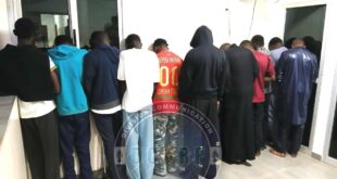 Senegal's gendarmerie released this photo of 12 men arrested on homosexuality charges.