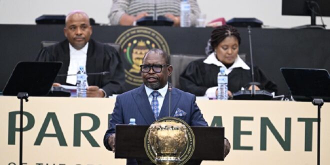 Minister Enoch Godongwana delivers the budget speech in Parliament.