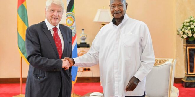 Museveni Meets Boris Johnsons Father Stanley Johnson
