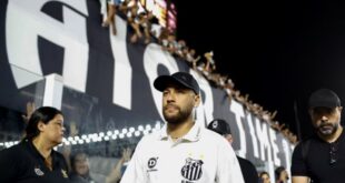 Santos' Neymar inside the stadium during a Brasileiro Championship match against Sao Paulo at Estadio Urbano Caldeira in Santos, Brazil on February 4, 2026.