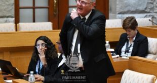 Paul O'Sullivan walks out while evidence leader Adv Bongiwe Mkhize is still busy asking questions at Parliament’s Ad Hoc Committee on February 26, 2026.