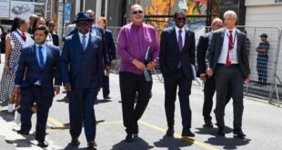 Finance Minister Enoch Godongwana flanked by Deputy Ministers Ashor Nick Sarupen and Dr. David Masondo, and South African Revenue Services Commissioner (SARS) Edward Kieswetter ahead of the Budget Speech on February 25, 2026.