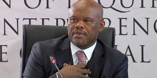 Suspended Deputy National Police Commissioner General Shadrack Sibiya testifying at the Madlanga Commission.
