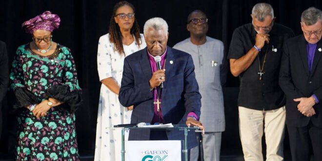 Archbishop Laurent Mbanda of Rwanda now leads the anti-gay church coalition Gafcon, the Global Fellowship of Confessing Anglicans. (Photo courtesy of AFP/Getty/BBC)