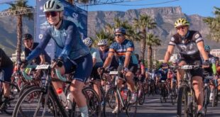 Cape Town cycle tour underway.