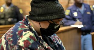 Tiffany Nicole Meek appears in the Roodepoort Magistrate Court as a suspect in the murder case of her son Jayden-Lee Meek on July 14, 2025.