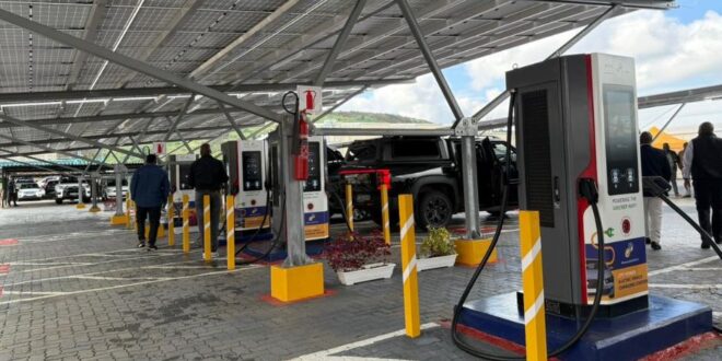 Phase One of City Power’s Electric Vehicle (EV) charging station at the City Power Head Office.