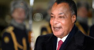 Congo Republic President Denis Sassou Nguesso attends a welcoming ceremony at Kazan Airport upon his arrival to participate in the BRICS summit, Russia on October 22, 2024.