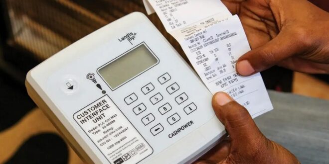 A prepaid electricity meter.