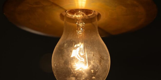 An electricity bulb switched on.
