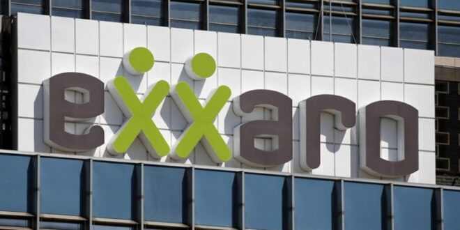 The logo of South African coal miner Exxaro is seen outside the company's Pretoria headquarters, South Africa.