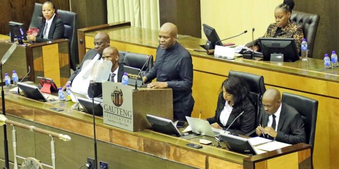 Gauteng Economic and Finance MEC Lebogang Maile tables the provincial budget at the Gauteng Legislature on 10 March 2026.