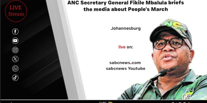 LIVE Fikile Mbalula briefs the media about Peoples March
