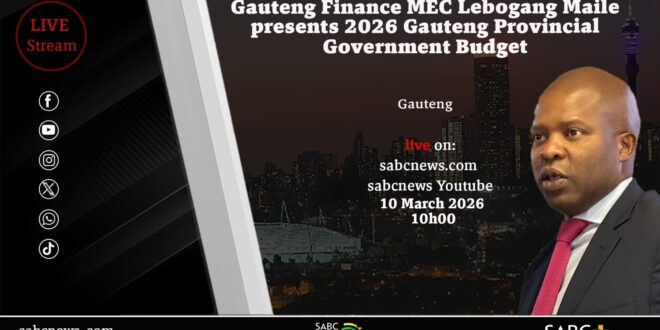 LIVE Gauteng MEC of Finance to present provinces 2026 budget