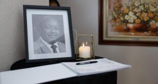 A picture of the late COPE leader Mosiuoa Lekota is seen at his family home in Bloemfontein, Free State on 10 March 2026.