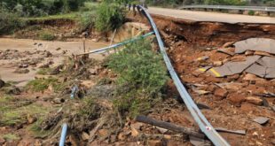 A collapsed bridge in Limpopo following heavy rains.