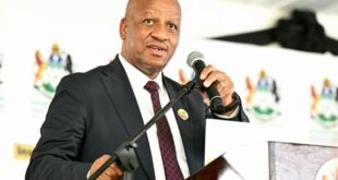 KwaZulu-Natal Premier Thami Ntuli addresses a crowd at an event.