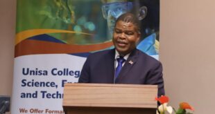 Minister David Mahlobo addresses the 2026 Unisa Water Imbizo in Roodepoort, Johannesburg.