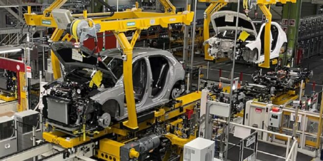 A general view of a production line of a car manufacturer.