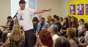 Arthur Schaper, the California Mass Resistance field director, speaks in opposition to a California high school's Wellness Center in 2023, claiming that it would encourage students to change their gender.(Vincent Medina photo courtesy of Norwalk Patriot)