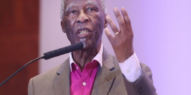 Former President Thabo Mbeki speaks at an event.