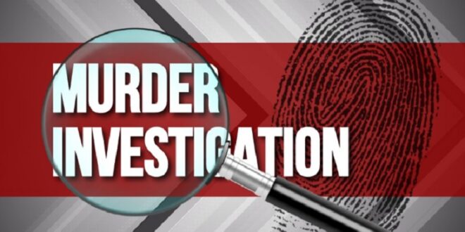 Murder investigation graphic.