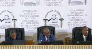 Chairperson and commissioners at the Madlanga Commission of Inquiry in Pretoria.