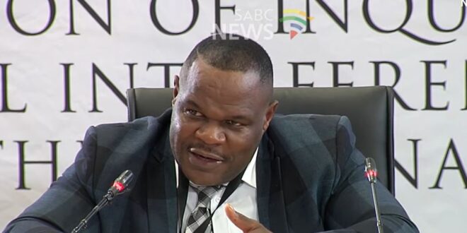 Sergeant Fannie Nkosi giving testimony at the Madlanga Commission of Inquiry in Pretoria on March 23, 2026.