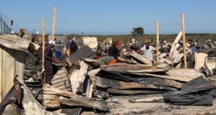 The destruction left by a shack fire in the Western Cape.