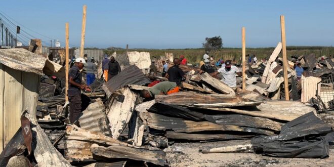 The destruction left by a shack fire in the Western Cape.