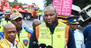 KwaZulu-Natal MEC for Transport Siboniso Duma at the scene of the horrific accident.