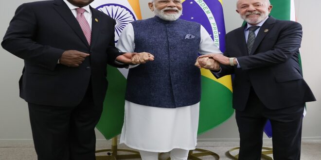India-Brazil-South Africa Dialogue Forum leaders, Cyril Ramaphosa, Narendra Modi and Lula da Silva, met on the sidelines of the G20 Summit in Johannesburg, South Africa, November 23, 2025.