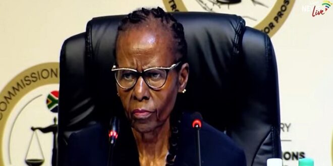 Retired Justice Sisi Khampepe chairs the Truth and Reconciliation Commission (TRC) Cases Commission of Inquiry on November 10, 2025.