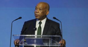 Electricity Minister Kgosientsho Ramokgopa speaking at a government event.