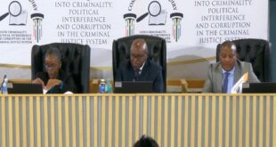 Chairperson and commissioners at the Madlanga Commission of Inquiry in Pretoria.