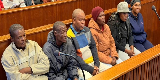 Shokane siblings Thomas and William, David Kutumela, Damaris Selepe, Benedictor Mataba and Martha Ruiters appear for alleged insurance fraud appear in the Polokwane Magistrate's Court on March 11, 2026.