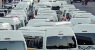 Taxis seen on one of the routes in South Africa.