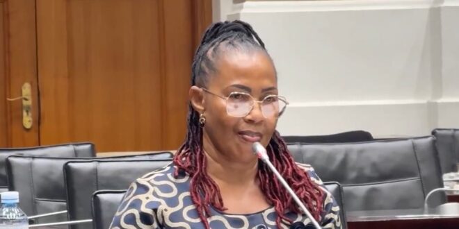 Former Deputy National Police Commissioner for Support Services Francinah Vuma is giving evidence before Parliament’s Ad Hoc Committee, investigating allegations of criminal infiltration, corruption and political interference in the criminal justice system on March 11, 2026.