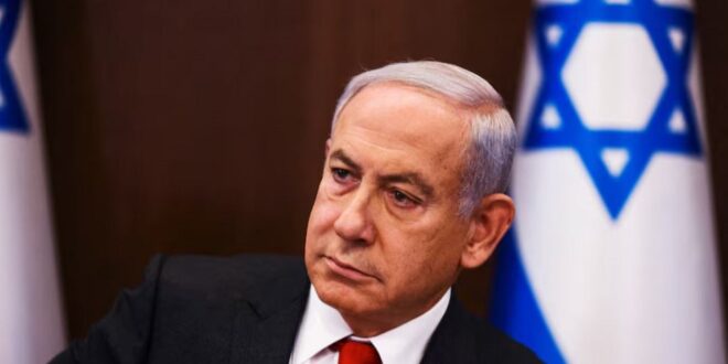 Israeli Prime Minister Benjamin Netanyahu convenes a weekly cabinet meeting at the Prime Minister's office in Jerusalem, January 8, 2023.