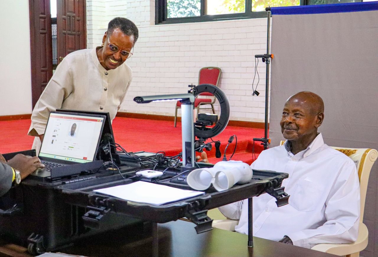 President-Y.k.-Museveni-And-The-First-Lady-Renewing-Their-National-Ids